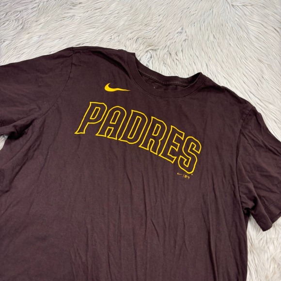 Nike Men's XL Brown San Diego Padres H.S. Kim Tee Shirt MLB Baseball - Picture 2 of 5